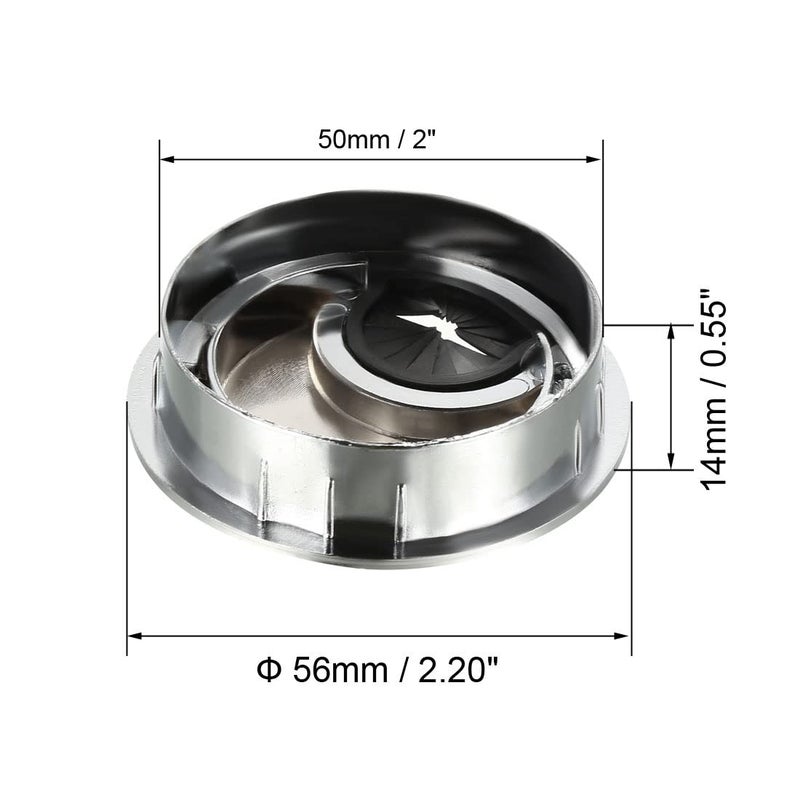 uxcell Cable Hole Cover, 2Inch/50mm Zinc Alloy Desk Wire Cord Cable Grommets Hole Cover for Office PC Desk Cable Cord Organizer, 2Pcs Bright Silver - Image 2